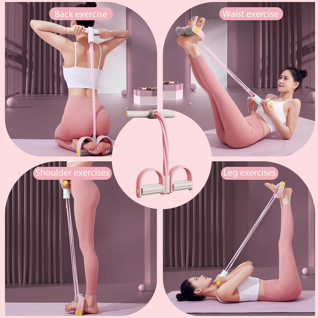 Skiennix Resistance Band Foot Pedal - 6-Tube Elastic Exercise Bands for Women | Jump Fitness & Stretching