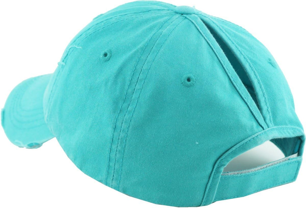 Skiennix Classic Ponytail Messy High Bun Hat - Adjustable Cotton Trucker Cap with Glitter Detail