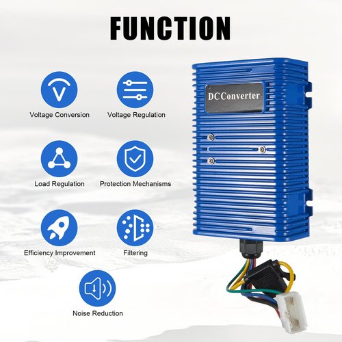 Universal 36/48V to 12V Golf Cart Voltage Reducer Regulator DC Buck Converter Step Down Transformer Compatible with E-Z-GO Yamaha Club Car 30A 350W