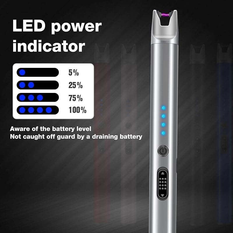 Luxgaze 4 Pack USB Rechargeable Electric Lighters - Windproof Plasma Arc with Safety Lock