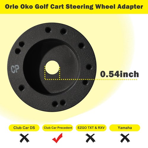 Orle Oko Golf Cart Steering Wheel Adapter, Steering Wheel Adapter Hub For Club Car Precedent Golf Cart