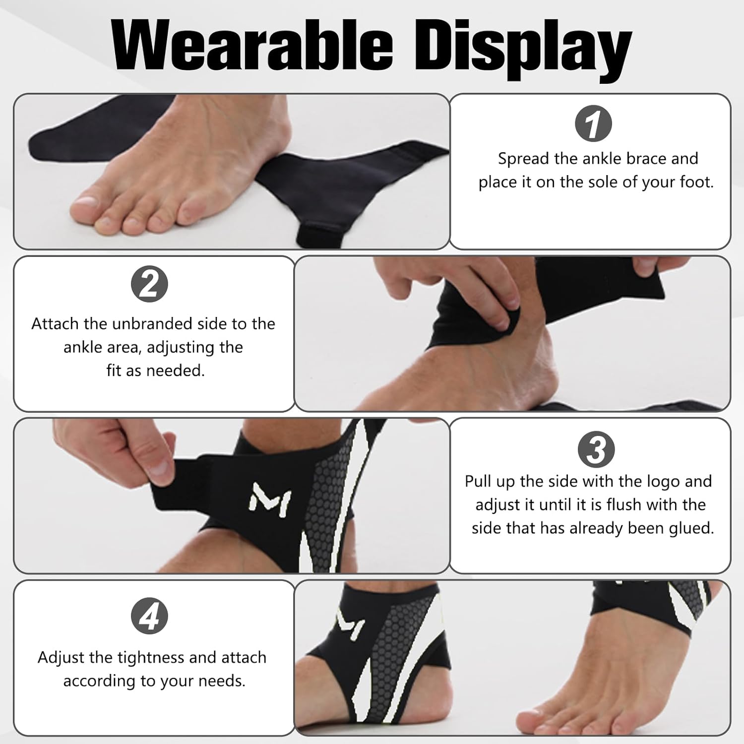 Skiennix Ankle Brace - Adjustable Compression Support for Foot Protection | Lace-Up Design, Gray