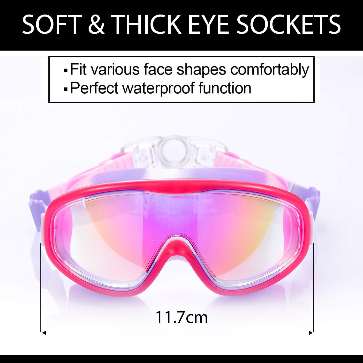 Skiennix Kids Swim Goggles - Comfortable Swimming Glasses for Ages 3 to 15 | 2 Pack