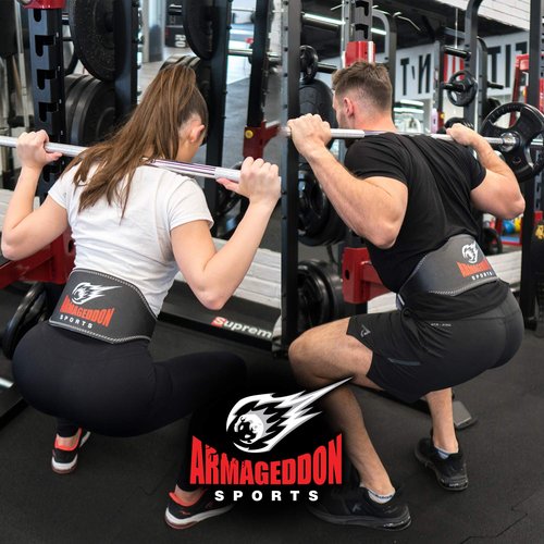 Weight Lifting Belt - 6 Inch Genuine Leather Padded Gym Belt - Supports and reduces stress - Ensures comfort and protection - Premium Quality by Armageddon Sports (XL)