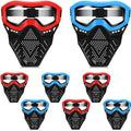 RoundFunny 8 Pack Tactical Mask for Kids with Safety Goggles to Protect Eyes, Full Mask Eye Protection for Christmas Kids Gifts CS Airsoft Shooting Game Party(Bright Color)