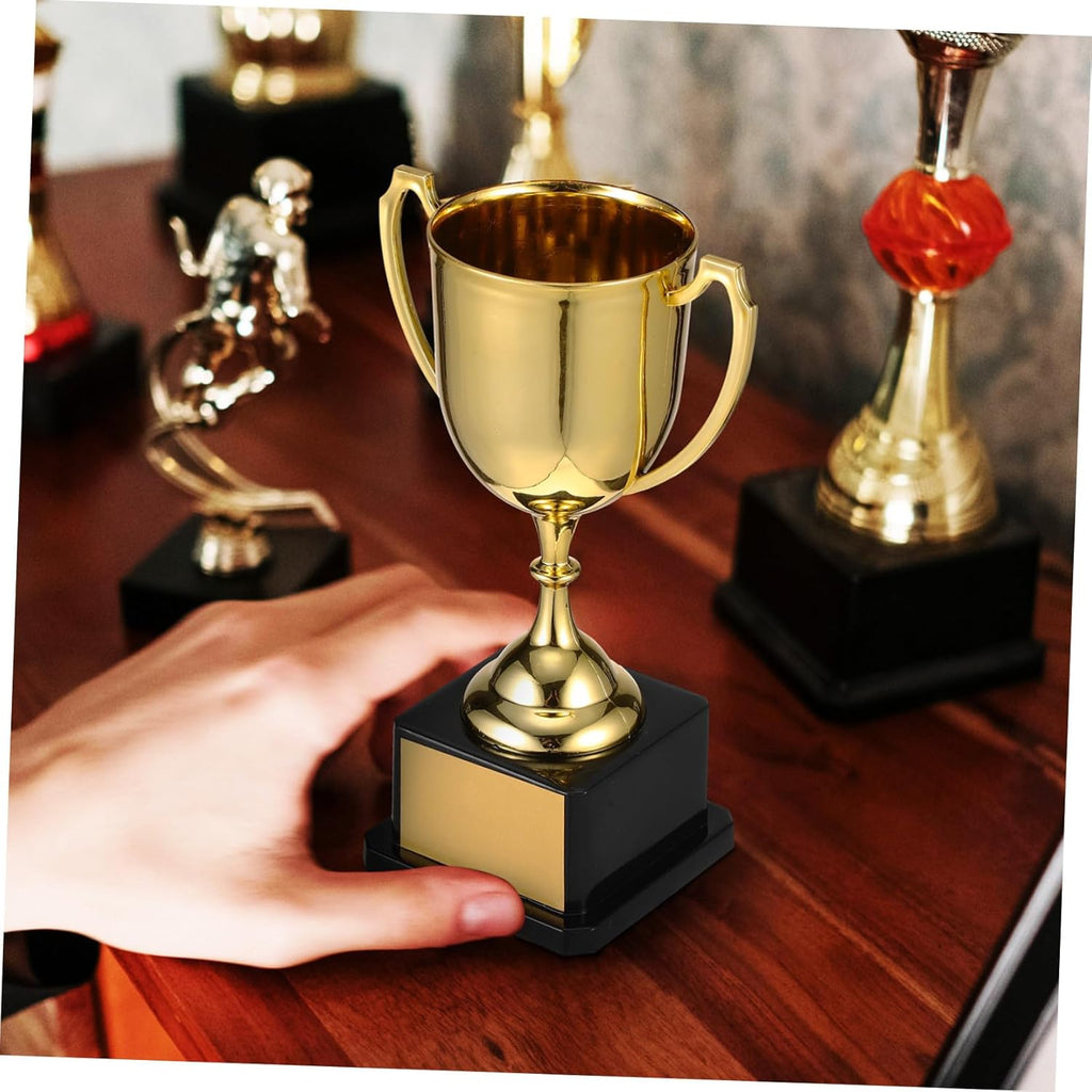 Veemoon Trophy Award - 7.5 Inch Plastic Trophy Cup for Party Favors & Competitions | Gold