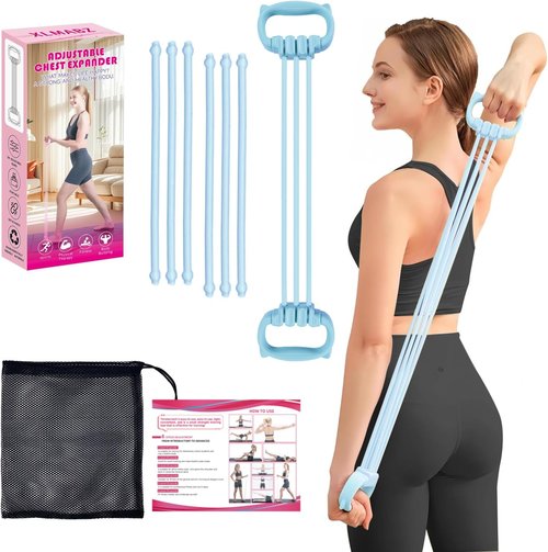 6 Gear Adjustable Resistance Bands - Comfort Grip Fitness Bands for Home Workouts | Unisex