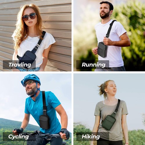 BROADREAM Mini Sling Bag - RFID-Blocking Waterproof Crossbody Backpack for Hiking & Travel