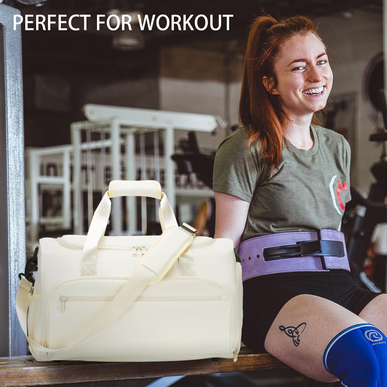 Skiennix Gym Bag | Water-Resistant Sports Duffle with Wet Pocket & Shoe Compartment - Versatile Size for Men & Women