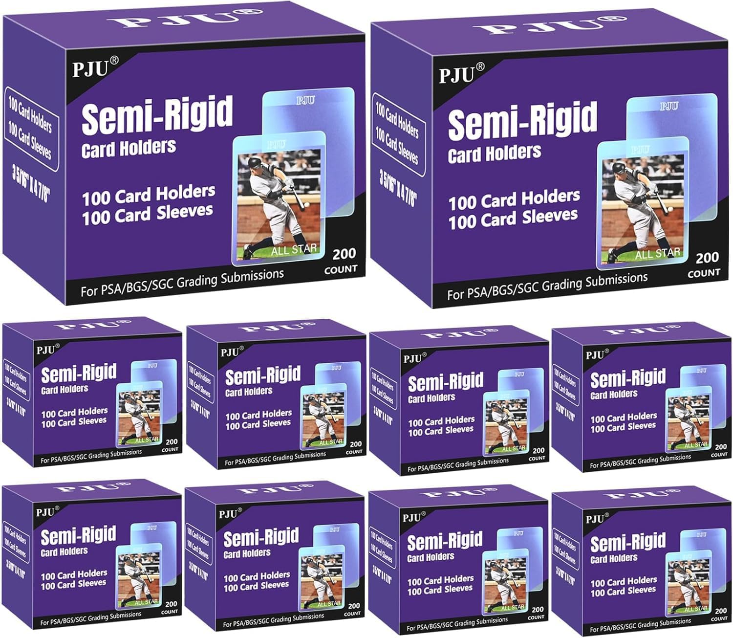PSA Semi Rigid Card Holders & Sleeves - 1000ct Protectors for Graded Cards | Baseball & Trading Cards