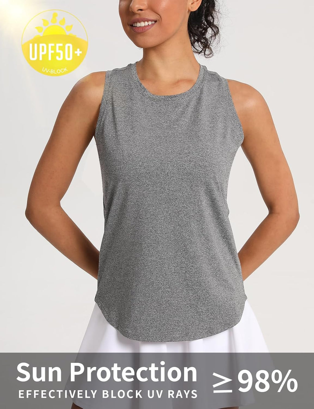 Skiennix Women's Workout Tank Tops - Sleeveless Athletic Shirts with Quick Dry & UPF 50+ Protection