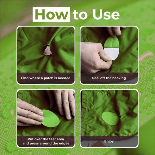 aZengear Repair Patches - Waterproof Self-Adhesive for Jackets, Tents, Shoes & More | 11 Pcs Neon Green