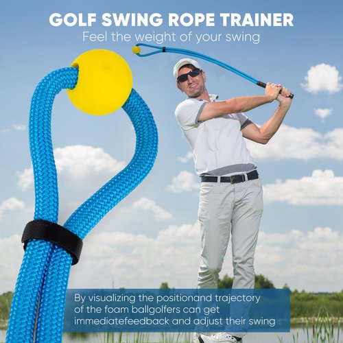 Golf Rope Swing Trainer Professional Golf Swing Rope Training Aid Improved Golfers Swing Speed, Rhythm, Flexibility and Strength Golf Training Aid for Men Women Gift