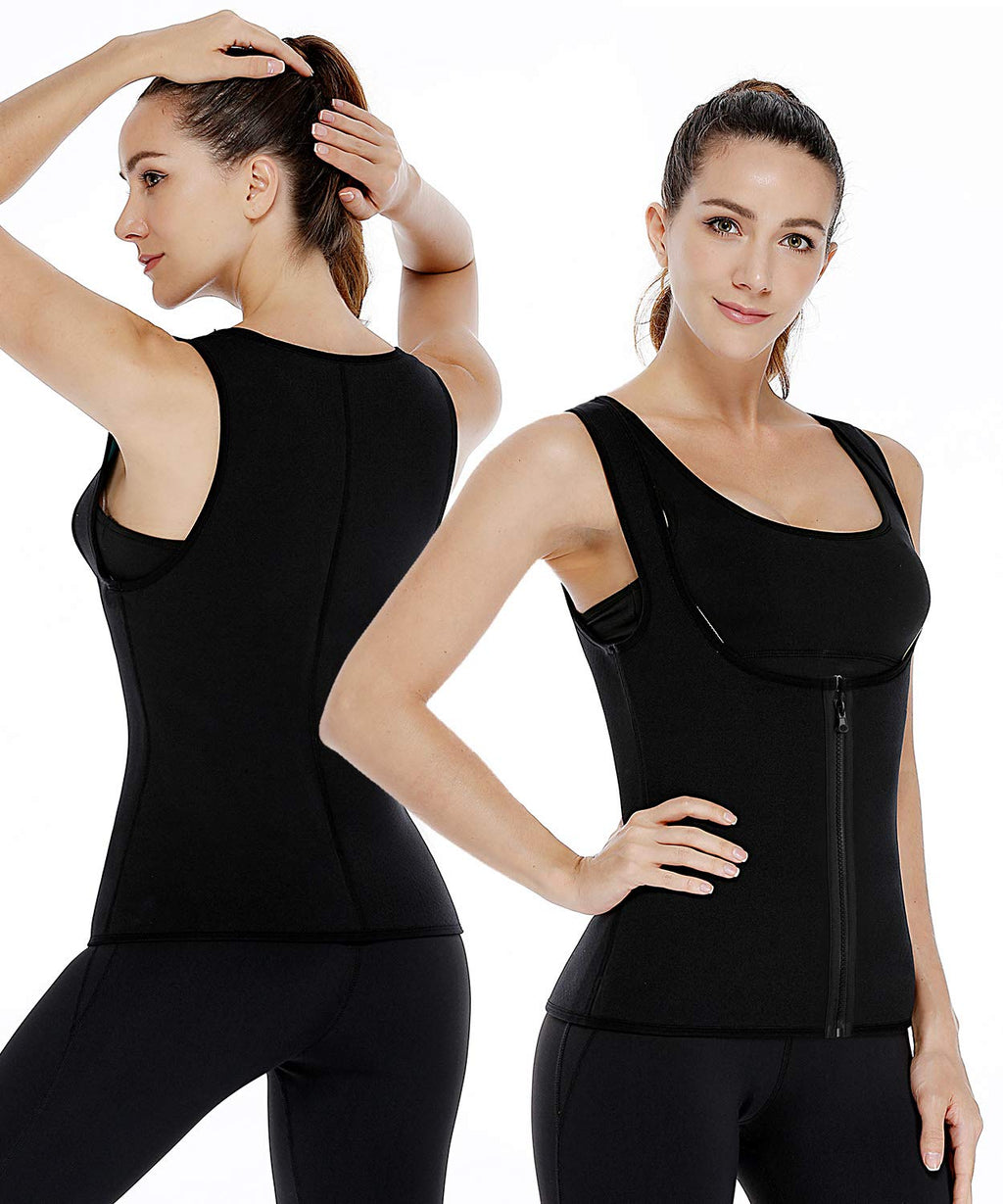 NonEcho Women Sauna Body Shaper Sweat Suit Sleeve Spa Cami Hot Neoprene Slimming Workout Vest Waist Trainer Top