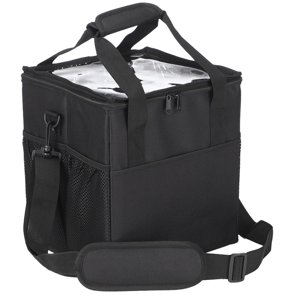 4 Cup Insulated Beverage Carrier Bag, Reusable Drink Carrier with Handle and Shoulder Strap, Adjustable Height Dividers Spill Resistant Portable Coffee Cup Holder for Delivery Takeout Commuting