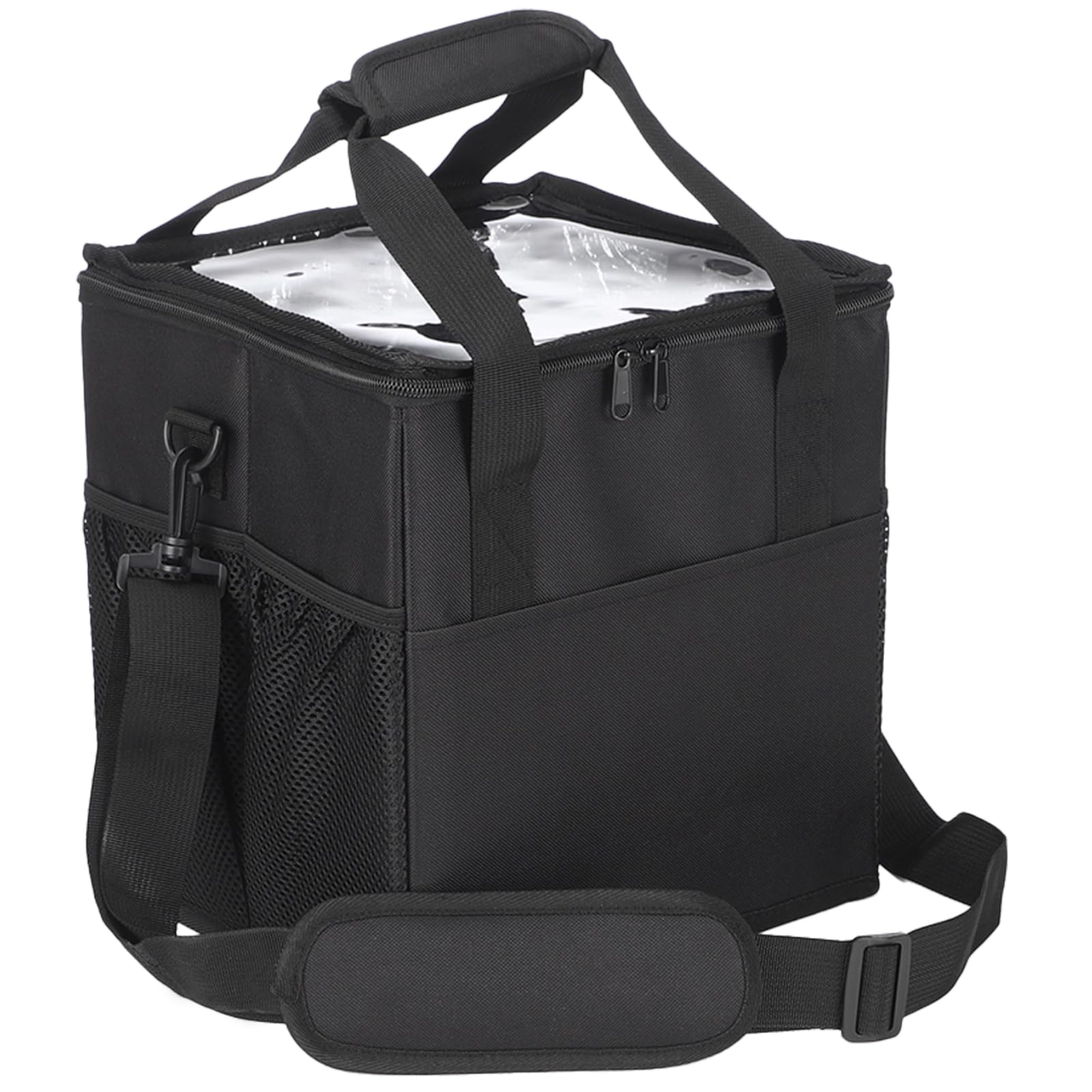 4 Cup Insulated Beverage Carrier Bag, Reusable Drink Carrier with Handle and Shoulder Strap, Adjustable Height Dividers Spill Resistant Portable Coffee Cup Holder for Delivery Takeout Commuting