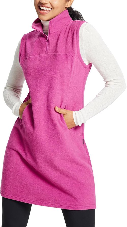 Baleaf Women's Fleece Dress | Warm Thermal Quarter Zip Pullover Tunic with Pocket - Perfect for Winter Travel