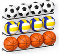 Wall Mount Ball Rack by [Brand Name] - Garage Sports Equipment Organizer with 12-Ball Capacity