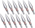 MOLFUZ Archery Field Points - 12pcs Stainless Steel Screw-In Tips for Recurve & Compound Bows | 100-300 Grain