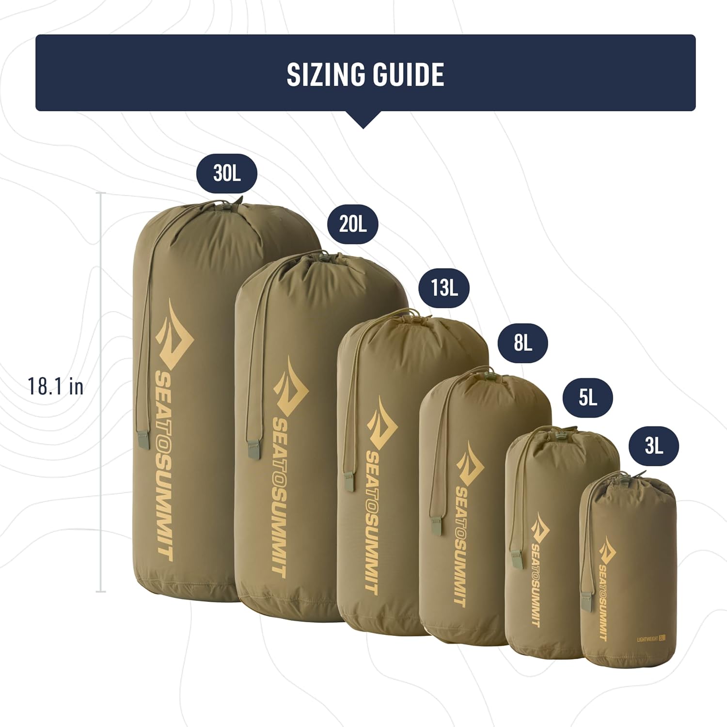 Sea to Summit Lightweight Stuff Sack - Durable Outdoor Storage for Travel | Versatile Size Options