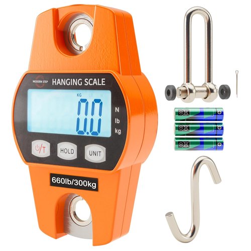 Digital Hanging Scale 660 LB | Professional Waterproof Fish Scale - Portable Heavy-Duty Crane Scale for Luggage & Hunting