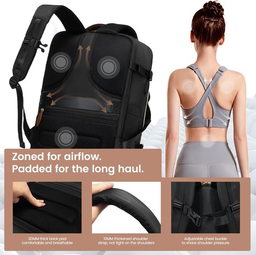 LOVEVOOK 40L Travel Backpack - Water Resistant Carry-On Bag with 3 Packing Cubes | Fits 17.3 Inch Laptop