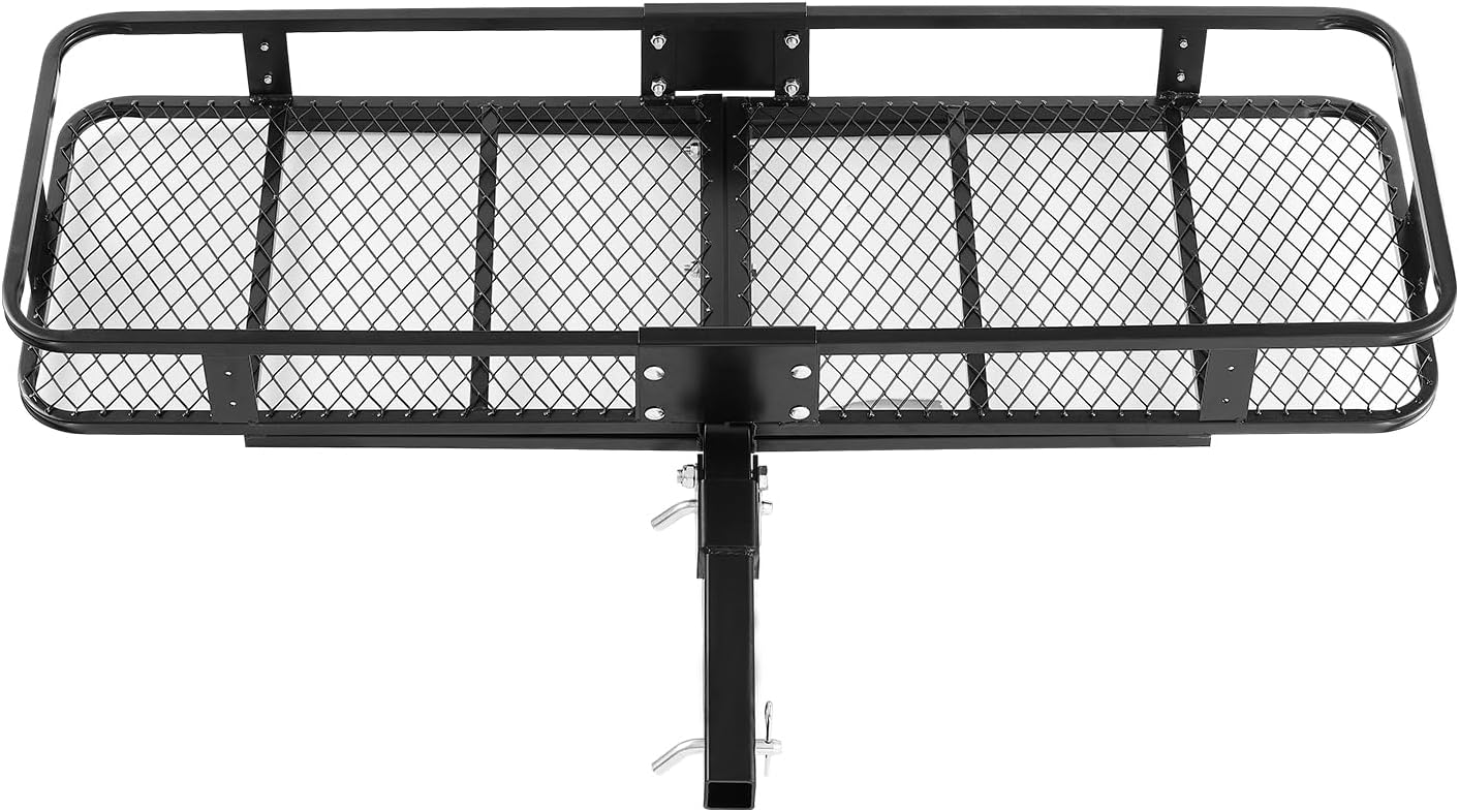 VEVOR Hitch Cargo Carrier - 500 lbs Capacity with Waterproof Cargo Bag & Net | 60"x20"x6" for SUVs