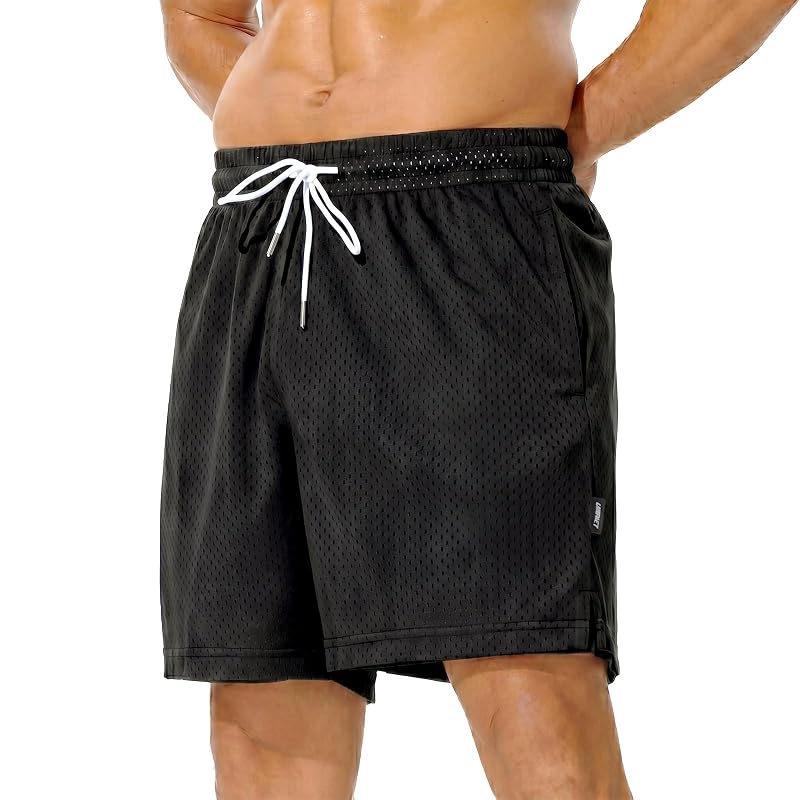 AIMPACT Men’s 7" Inseam Mesh Basketball Shorts - Black, Large