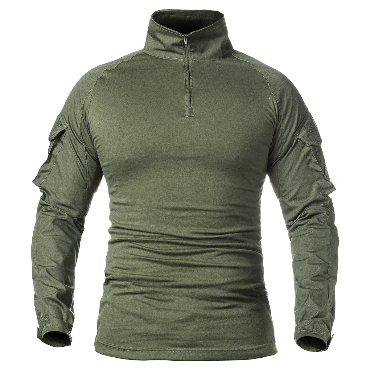 ReFire Gear Men's Military Tactical Army Combat Long Sleeve Shirt Slim Fit Camo T-Shirt with 1/4 Zipper