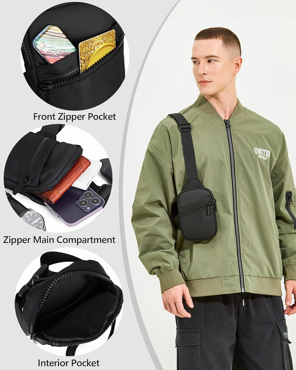 Peicees Mini Sling Bag - X-Small Crossbody Bag for Travel | Stylish Shoulder Bag for Men & Women