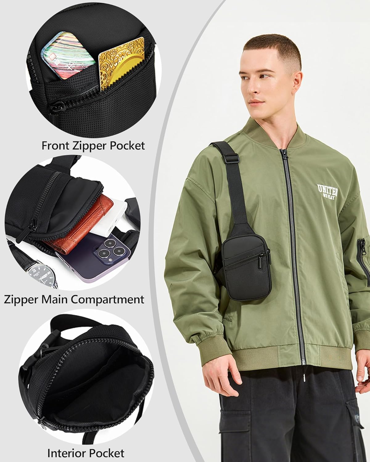 Peicees Mini Sling Bag - X-Small Crossbody Bag for Travel | Stylish Shoulder Bag for Men & Women