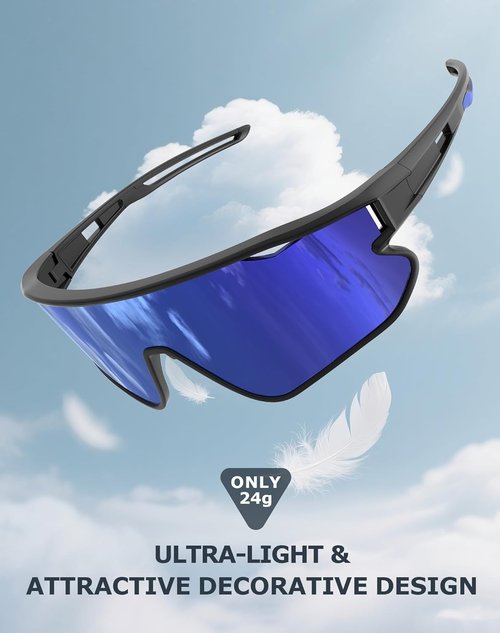 KALIYADI Polarized Sunglasses - UV400 Protection Sports Glasses for Men | Ideal for Cycling & Running
