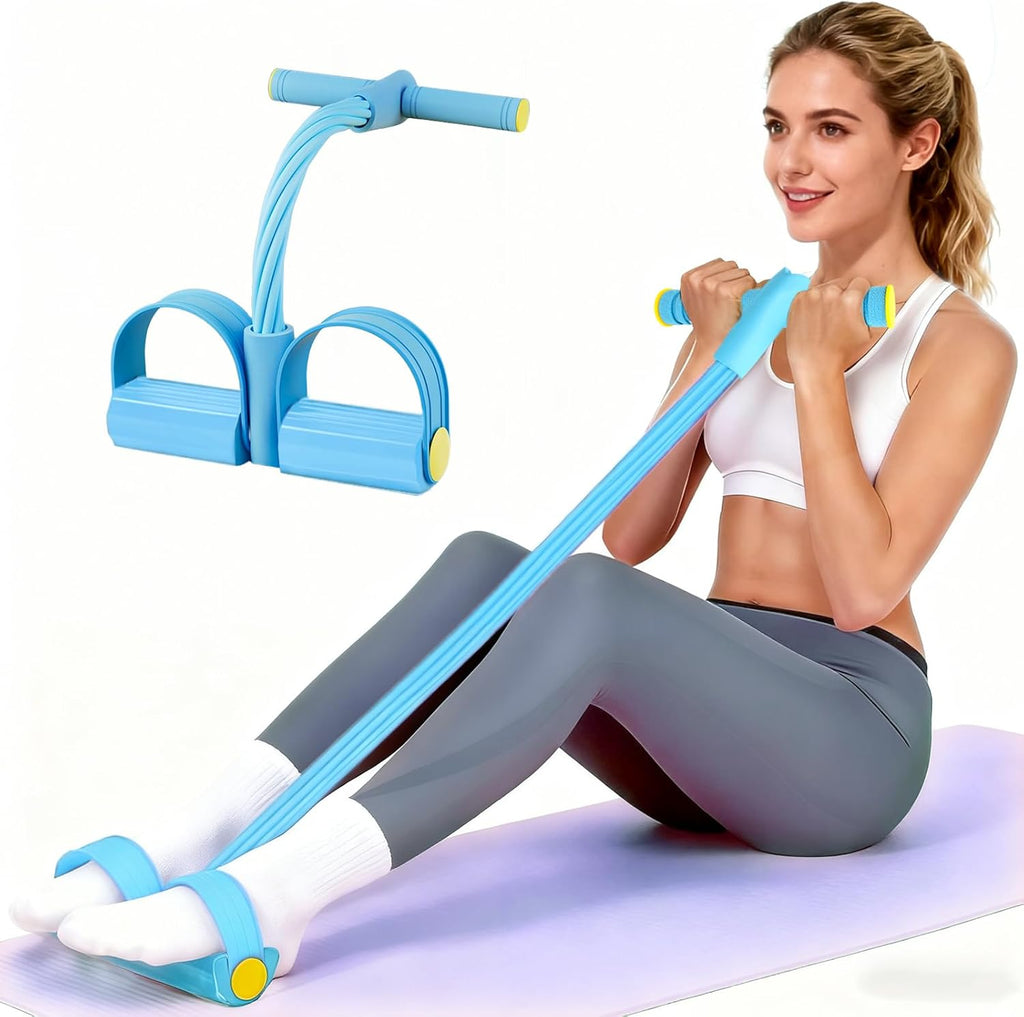 Pedal Resistance Bands - Upgrade 6-Tube Manual Tension Training | Natural Rubber for Full-Body Workouts
