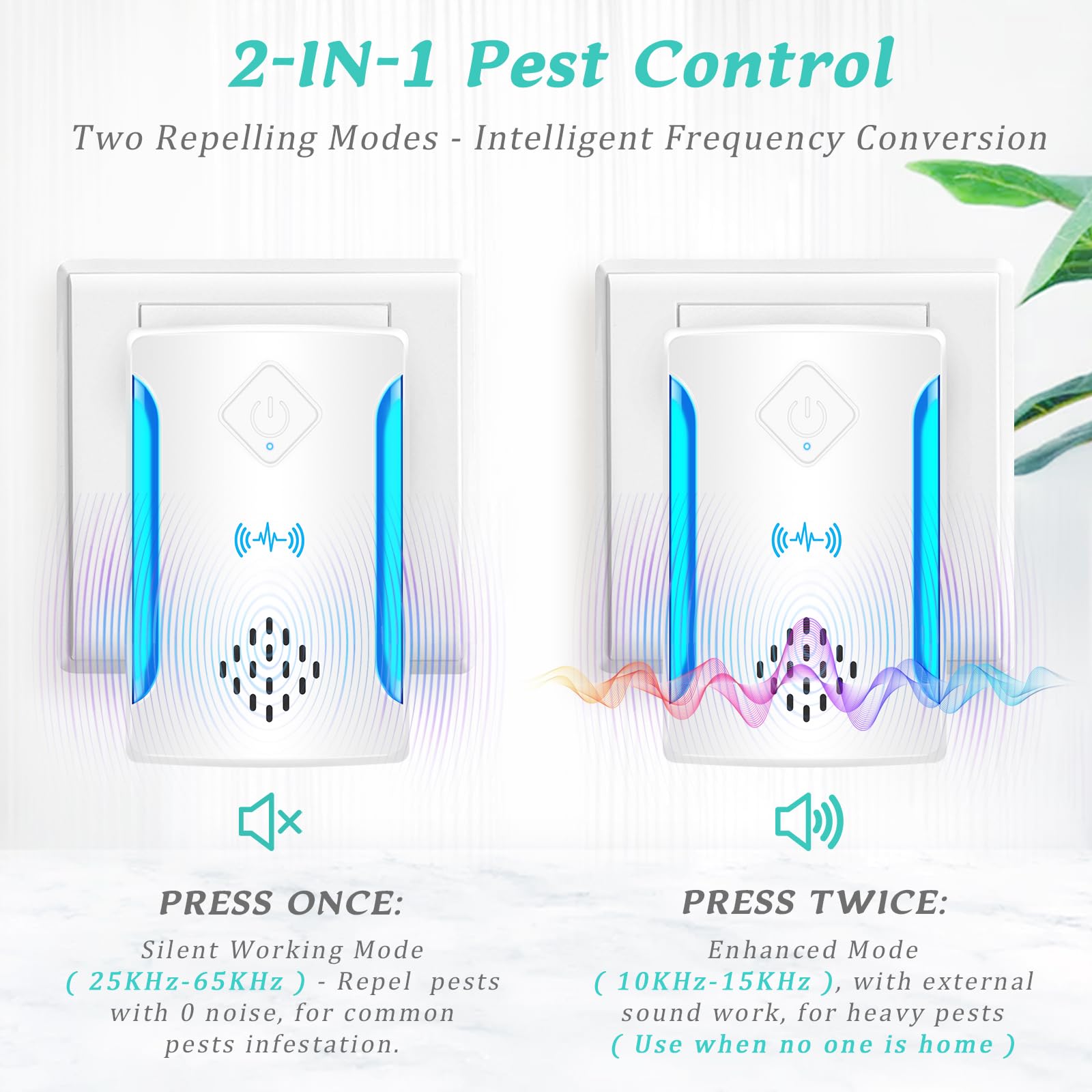 BOZFLY 6 Packs Ultrasonic Pest & Insect Repeller, Upgraded Indoor Ultrasonic Repellent for Mosquitoes, Roaches, Flies, Mouse, Geckos, Spiders, Electronic Plug in Pest Control, 2 Mode Switching, White