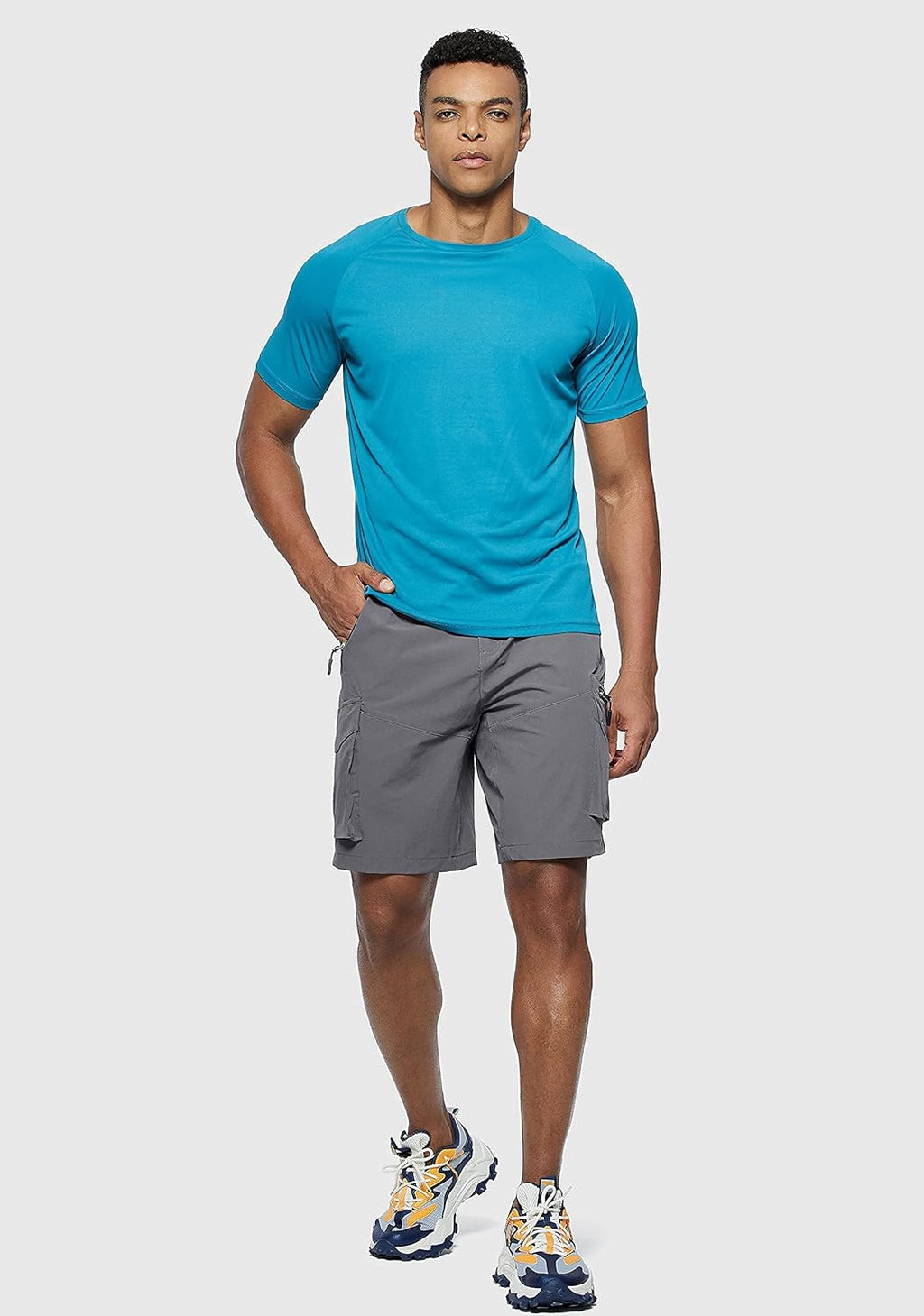 Pudolla Men's Hiking Cargo Shorts - Quick Dry Outdoor Travel Shorts with Multi-Pockets | Perfect for Fishing & Camping