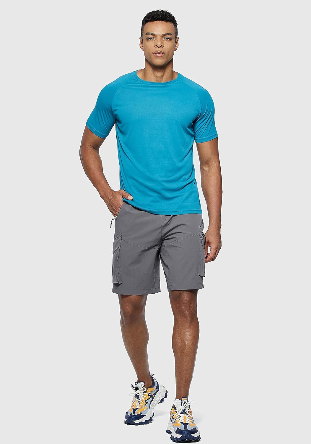 Pudolla Men's Hiking Cargo Shorts - Quick Dry Outdoor Travel Shorts with Multi-Pockets | Perfect for Fishing & Camping