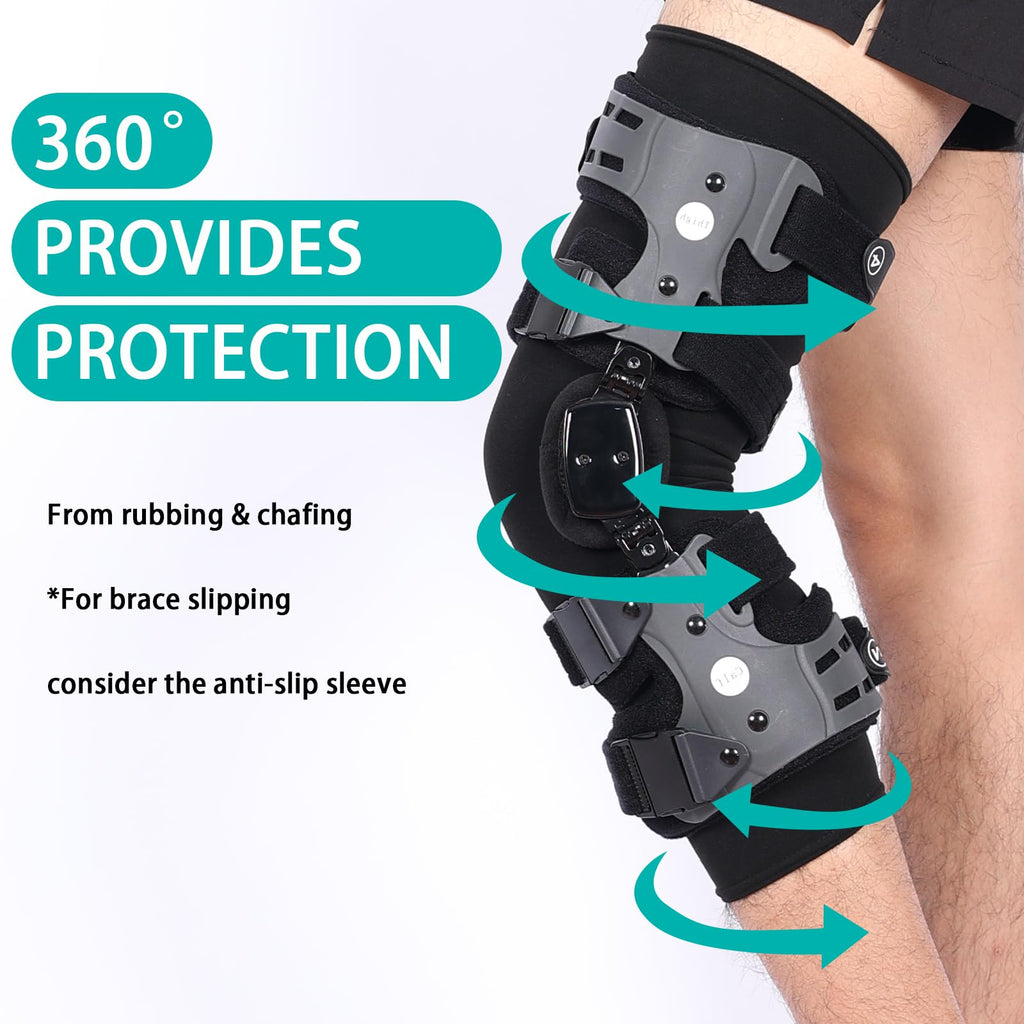 DOUKOM Knee Brace Undersleeve for Men & Women, Leg Undersleeve for Knee Brace Closed Patella Protects Skin from Abrasions and Irritations (L)