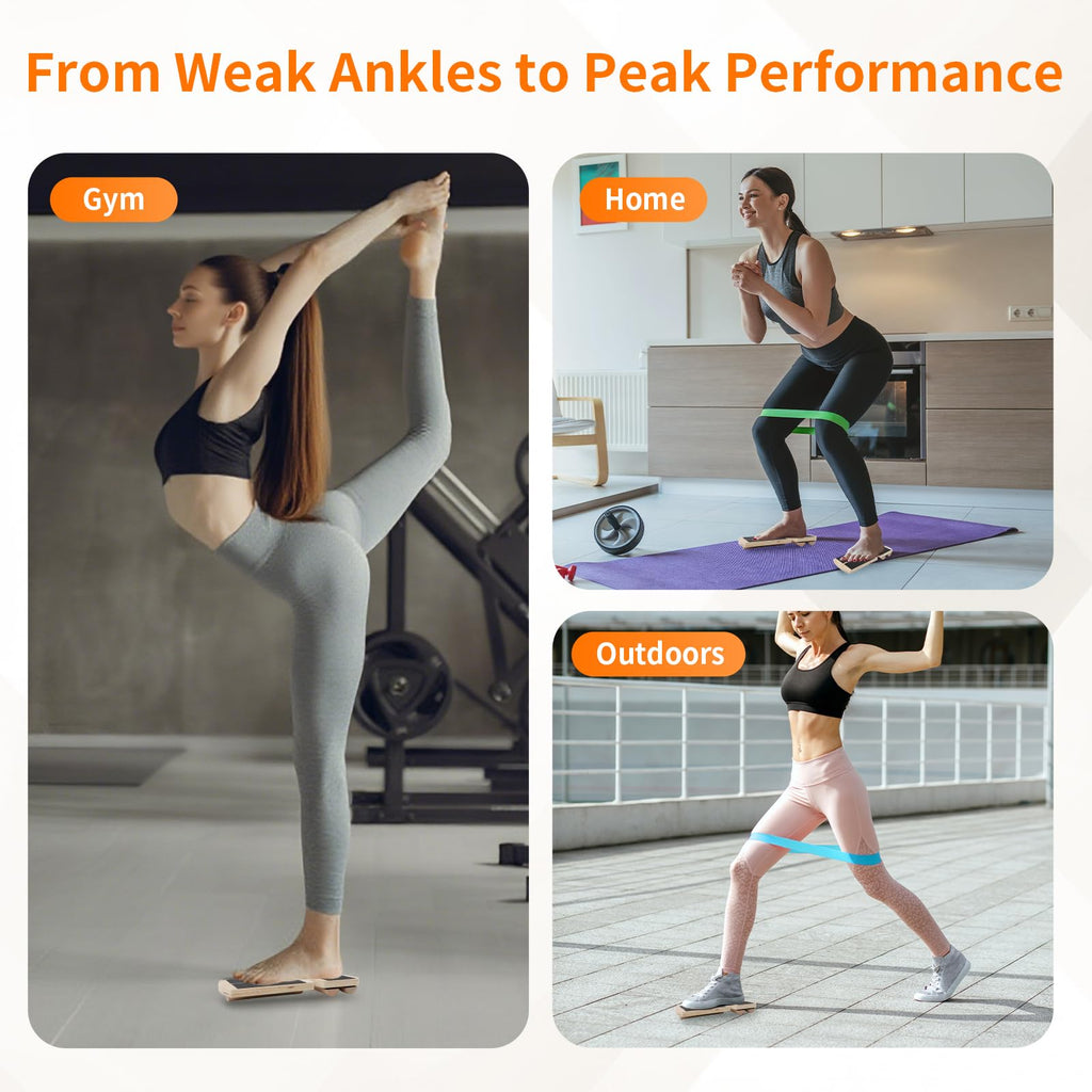 Nuaoi Ankle Balance Board Foot Trainer - 2 x Single Leg Balance Board Ankle Exerciser Strengthener with 6 Balance Bars & 5 Resistance Bands for Balance Training Sprained Ankles Plantar Fasciitis