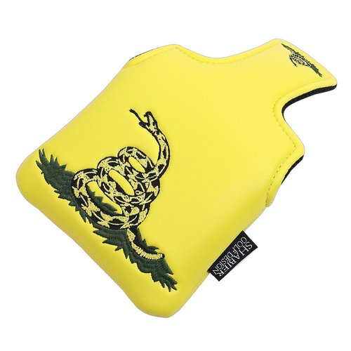 SHABIER Yellow Golf Large Mallet Headcover with Snake Design for Golf Putter Club