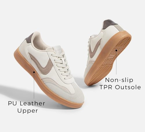 LUCKY STEP Women's Retro Fashion Sneakers - Classic Casual Non-Slip Walking Shoes for Comfort