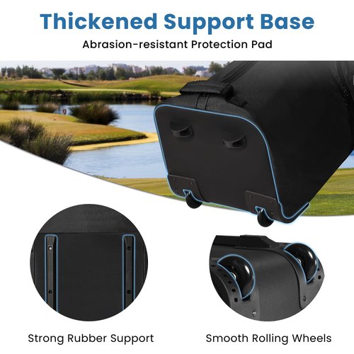 FINCHLEY Soft-Sided Golf Travel Bag for Airlines - Foldable Golf Club Travel Case with Wheels, Black