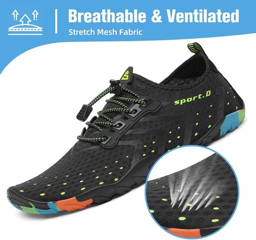Mishansha Water Shoes - Quick Dry Barefoot Aqua Swim Socks for Surfing & Yoga | Sizes 4.5-15 Women, 3-13.5 Men