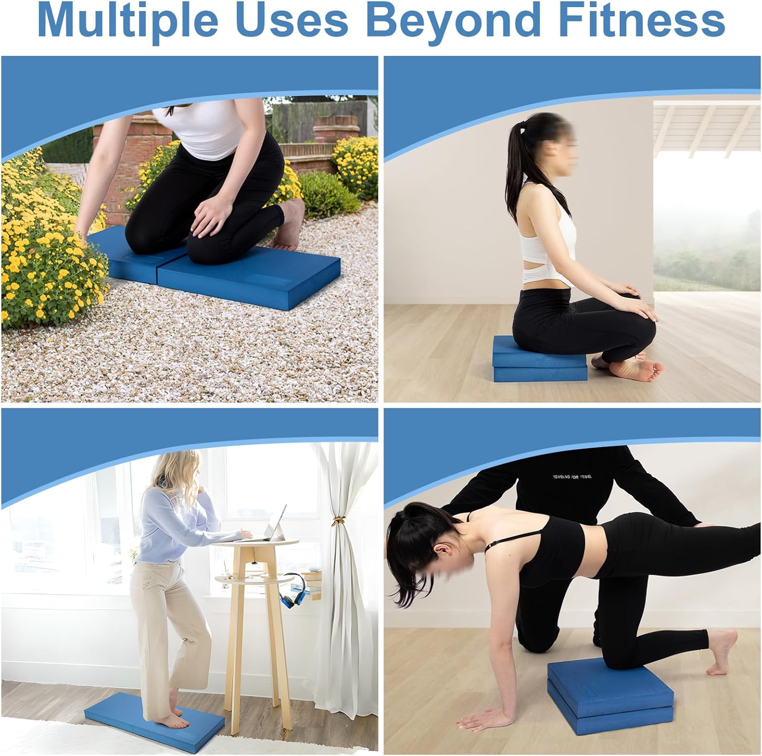 StrongTek Foam Exercise Balance Pad - Non-Slip, Water-Resistant, 15.8" x 13" x 2" for Yoga & Therapy