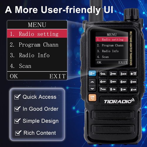 Ham Radio TIDRADIO TD-H3 Plus, Bluetooth-Headphone-connectable, Web Upgrade, APP PC Wireless Programming, 8-Band Long Range Walkie Talkies NOAA Weather Two-Way Radio Handheld for Survival Gear 2 Pack