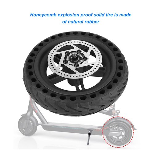 Electric Scooter Rear Wheel,Scooter Rear Wheel Assembly 8.5in Wheel Scooter Solid Tire Wheel Hub 110mm Brake Disk Electric Scooter Upgrade Parts