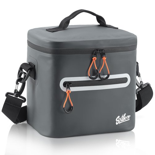 Mini Lunch Cooler Bag, 7 Can Insulated Ice Chest Box for Men Women, Waterproof, Leak-Proof, Portable Lunch Box for Work, Beach, Drink, Travel, Camping, Picnic (Small, Dark Gray)