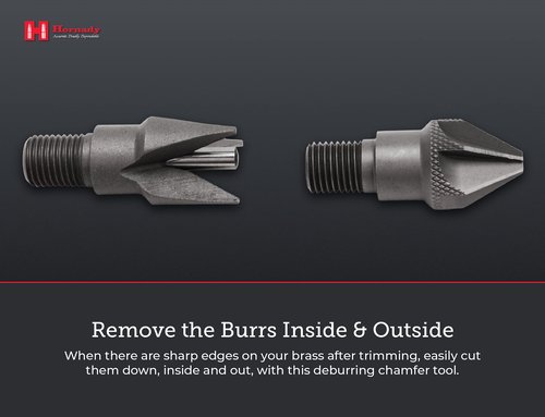 Hornady Cam Lock Trimmer Deburr Tool 050147 - Durable Chamfer and Deburring Heads Mount onto Cam Lock Case Trimmer -Case Prep Reloading Tools for Removing Burrs on Inside/Outside of Case Necks