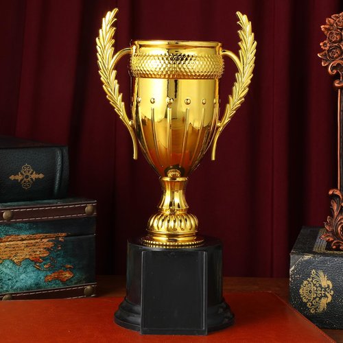 PartyKindom 9 Inch Gold Trophy Cup, Plastic Trophy Awards for Sports Competition, Tournament, Party Game, Reward, Winning Prize