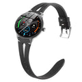 Lamshaw DR03, DR05, DR06 Smart Watches Bands, Quick Release Slim Vintage Leather Strap Replacement Compatible with Yoever, KIBFLE, TOOBUR, DR03, DR05, DR06 Smart Watches (Black, 18mm size band)
