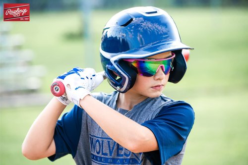 Rawlings Retro Vaporwave Baseball Shield Sunglasses Neon Pink Sunset